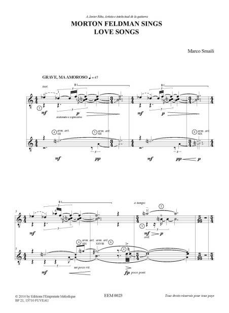 Marco Smaili - Morton Feldman sings love songs