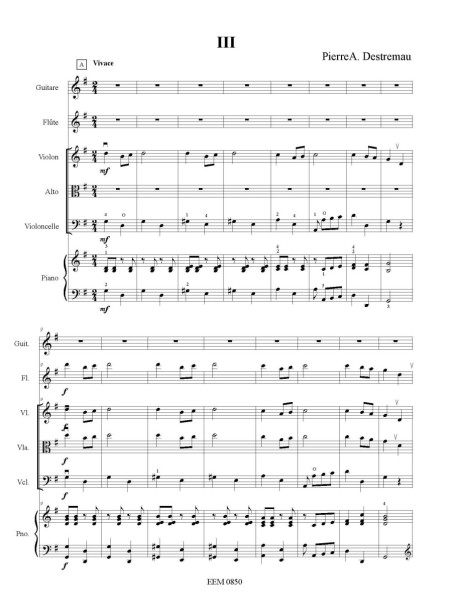Pierre-Arnaud Destremau - Concertino for  guitare - separate parts
