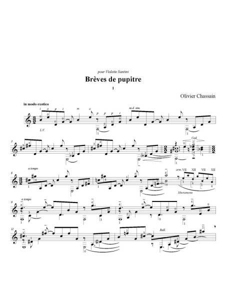Olivier Chassain - Brèves de pupitre - premier cahier
