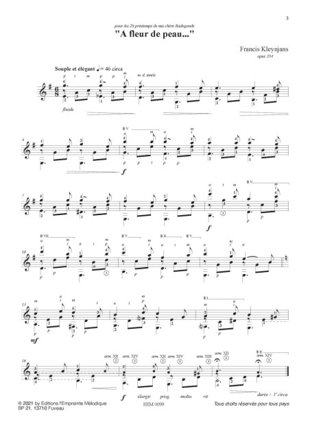 Francis Kleynjans - Cinq pièces pour guitare