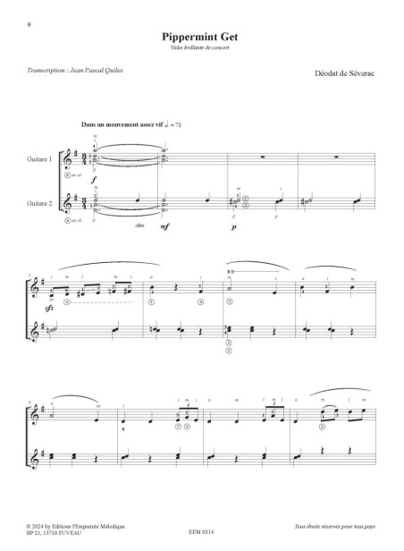 Déodat de Séverac - Ou l'on entend une vieille boite à musique, Pipermint get