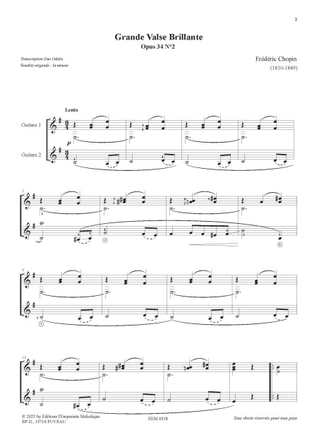 Chopin, grande valse brillante opus 34 n°2 - Hensel-Mendelssohn, Mélodie pour le piano opus 4 n°2