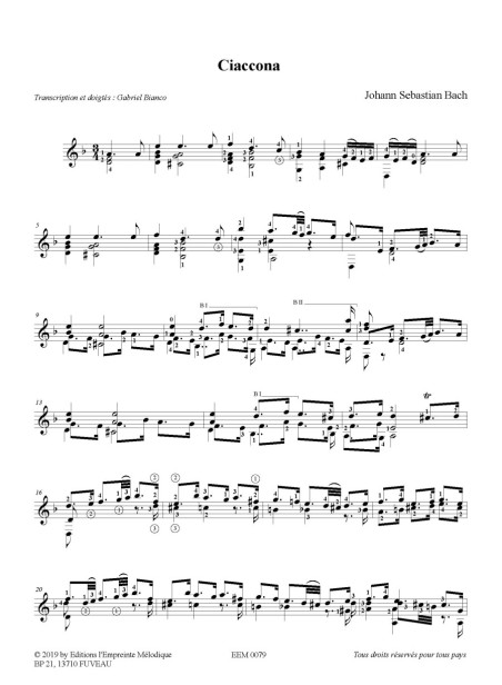 Jean-Sebastien Bach - Ciaccona PDF