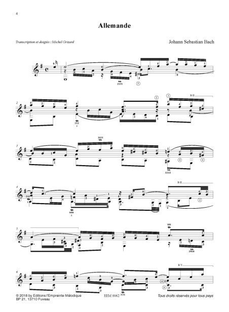 Jean-Sebastien Bach - Première suite française PDF