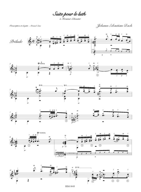 Jean-Sebastien Bach - suite n°3 pour luth BWV 995 PDF