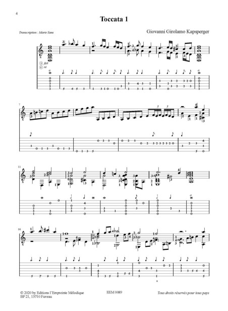 Giovanni G. Kapsperger - Toccatas 1 à 4 PDF