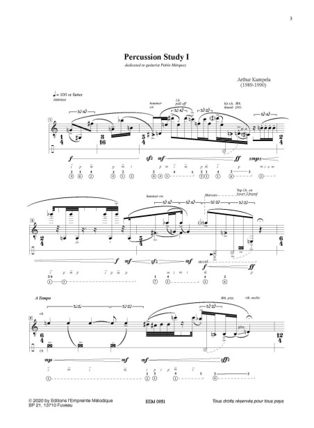 Arthur Kampela - Percussion Study I PDF