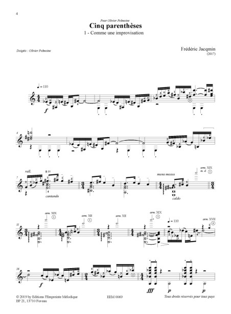 Frédéric Jacqmin - Cinq parenthèses