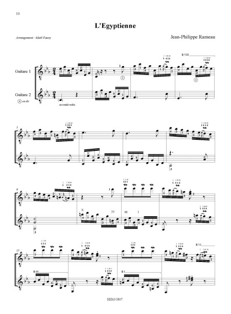 Jean-Philippe Rameau - quatre pièces pour deux guitares