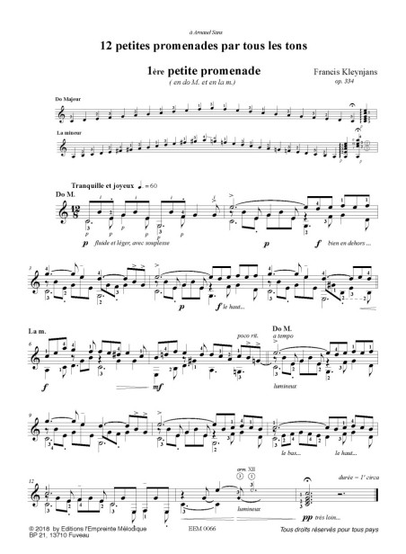 Francis Kleynjans - 12 petites promenades par tous les tons