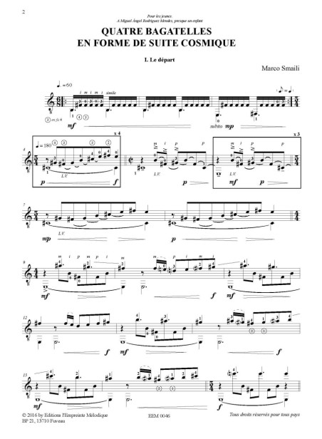 Marco Smaili - quatre bagatelles en forme de suite cosmique